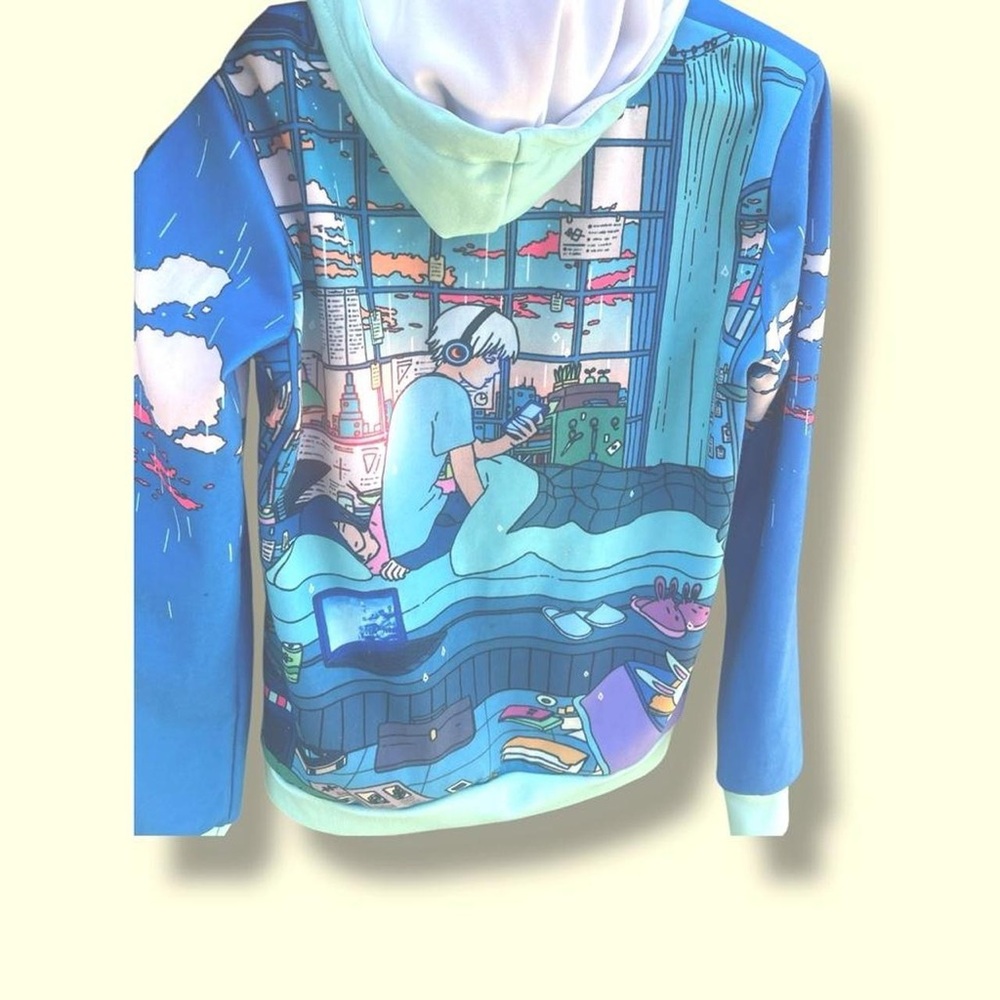 Vapor 95 XS Unisex Blue Graphic Hoodie